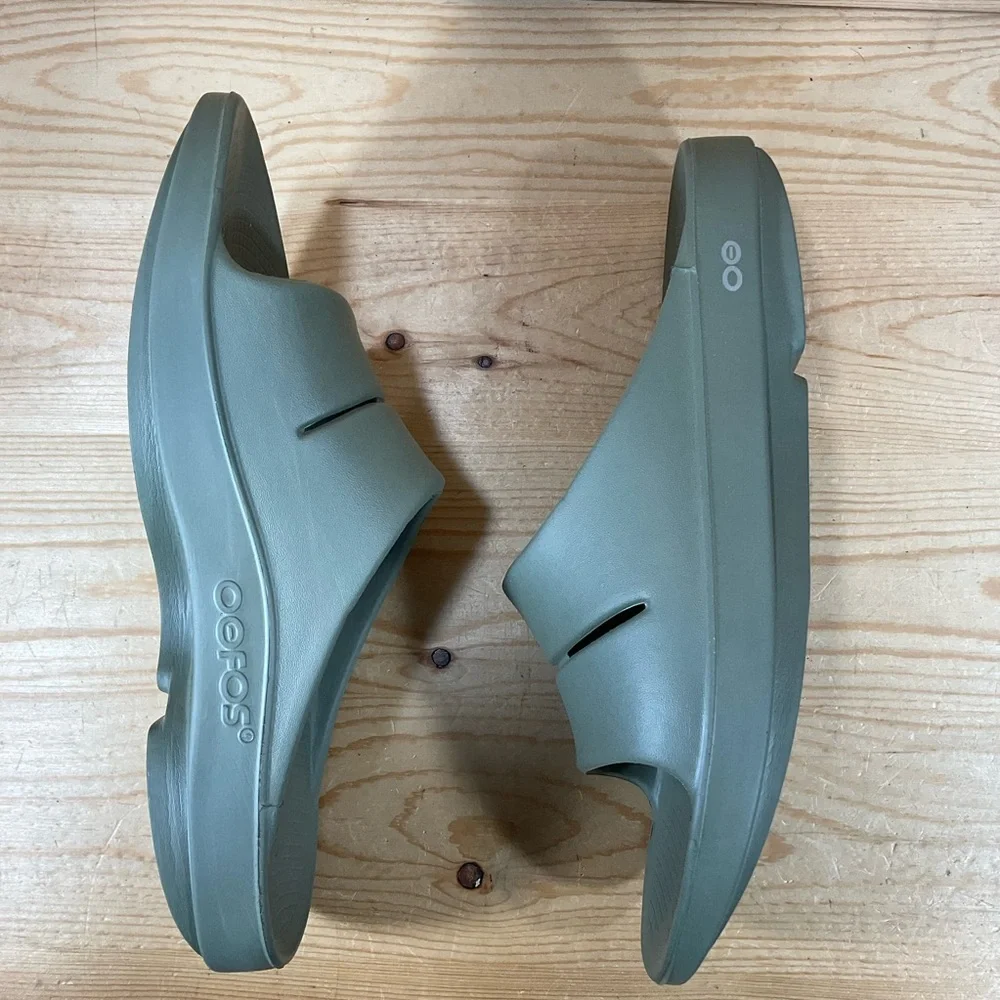 OOFOS OOahh Recovery Slide Sandal Men’s 10 Women’s 12 Foliage Green - Picture 7 of 9